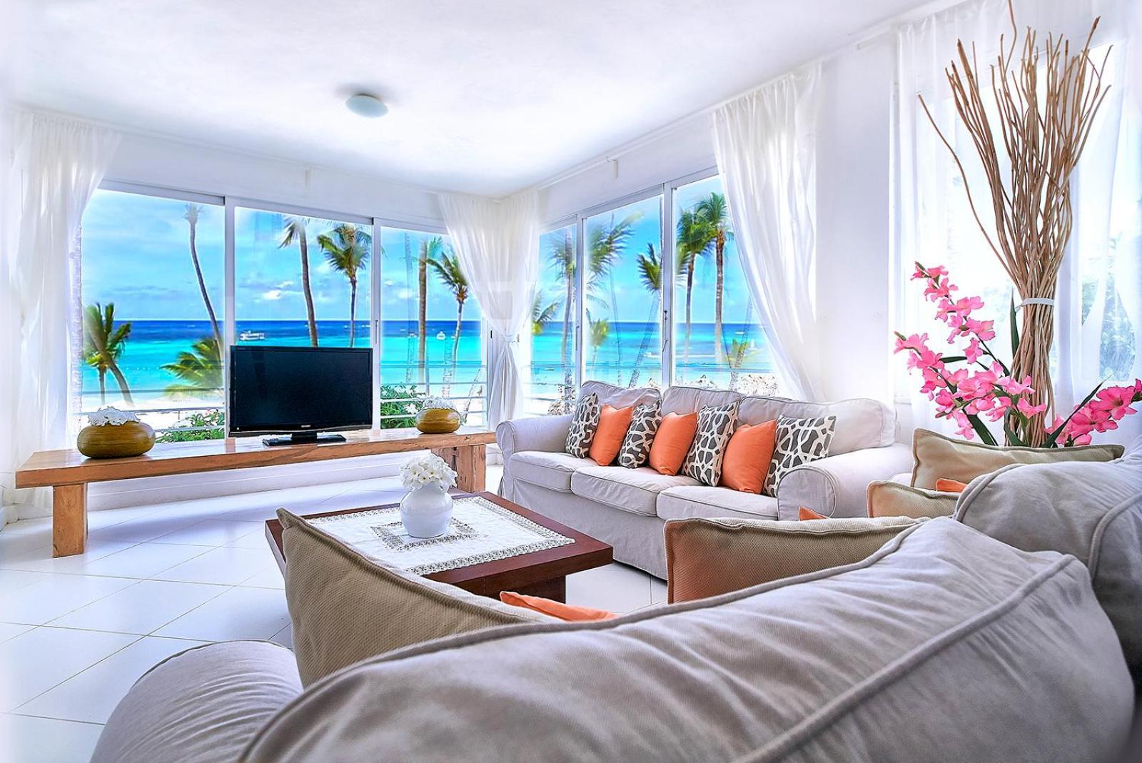 Prime Ocean View - 3-bedroom Getaway With Private Terrace On Bavaro *